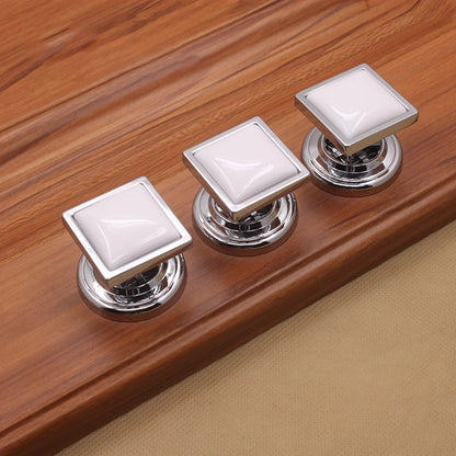 Vicki Brown 12 Pcs Square Ceramic Knobs For Cabinet Drawer Closet Furniture European Modern Simple Single Hole Shoe Cabinet Door Pull Handles Heart Shape