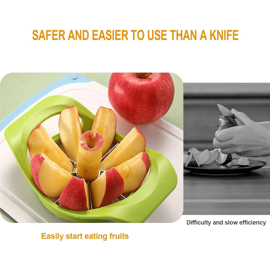 1 Pc Stainless Steel Apple Slicer And Corer, Easy To Use, Time-Saving, Suitable For Apples, Pears, Oranges, Dragon Fruit (8 Blades)