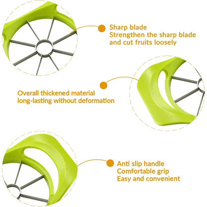 1 Pc Stainless Steel Apple Slicer And Corer, Easy To Use, Time-Saving, Suitable For Apples, Pears, Oranges, Dragon Fruit (8 Blades)