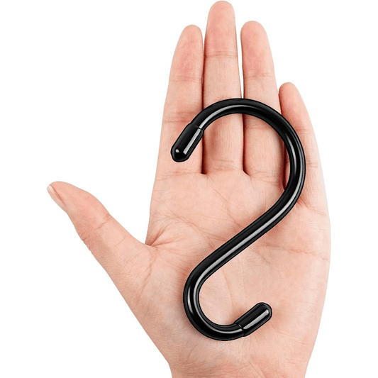 3 Inches S Hooks For Hanging, Metal Black Rubber Coated S Hooks For Plants, Clothes, Pans, And Cups 30 Pcs