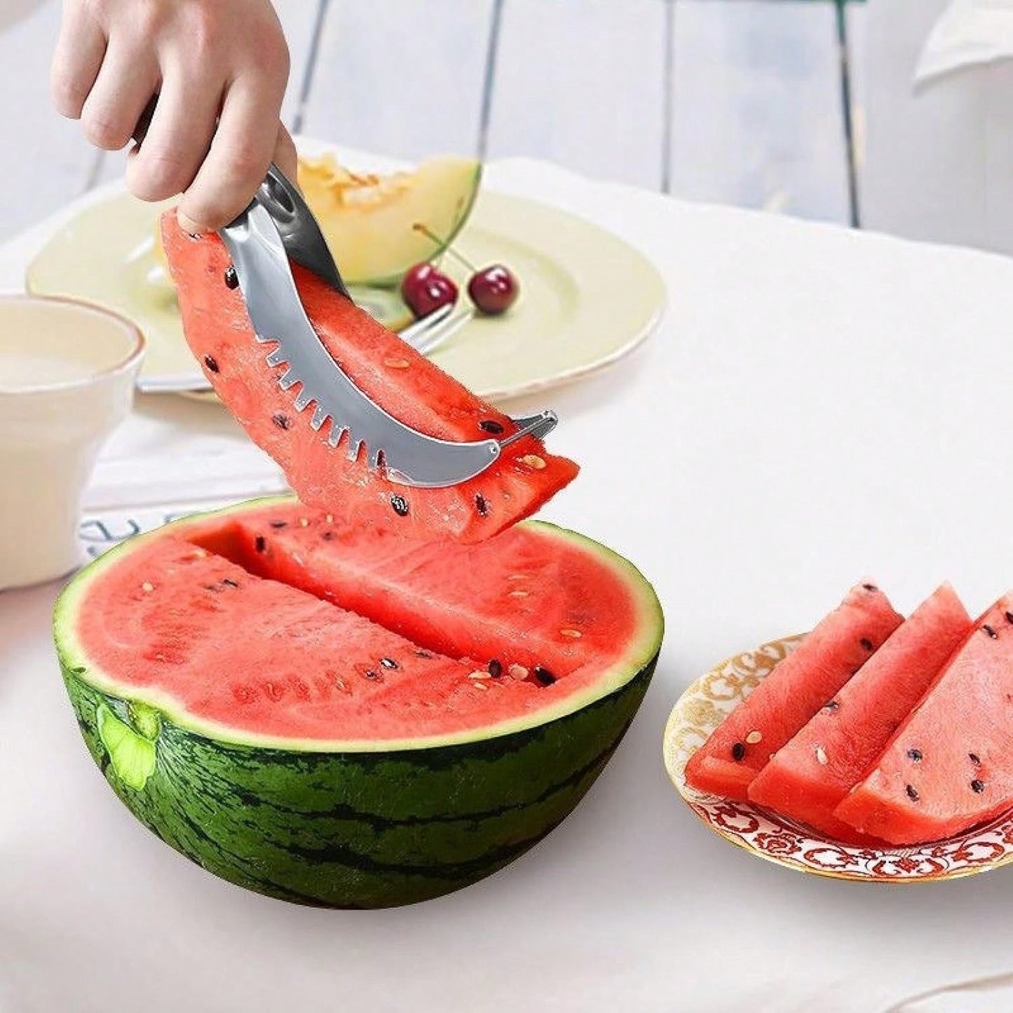 1 Pc Stainless Steel Watermelon Slicer, Fruit Divider, Watermelon Cutter, Household And Commercial Kitchen Supplies