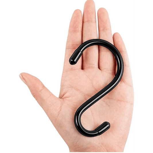 3 Inches S Hooks For Hanging, Metal Black Rubber Coated S Hooks For Plants, Clothes, Pans, And Cups 10 Pcs