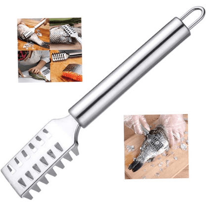 1Pc Fish Scale Remover, Stainless Steel Sawtooth Fish Descaler Tool, Ergonomic Handle Easily Brush Scales For Chef And Home Cooks