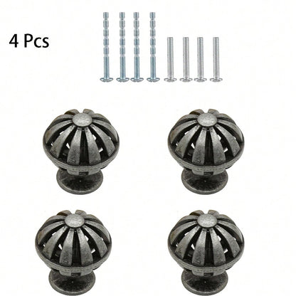 4 Pcs Cabinet Knob Sliver Birdcage Handle Single Hole Knobs for Dresser Drawers(Silver)