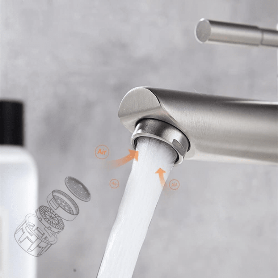 1 Pc Stainless Steel Waterfall Bathroom Faucet, High-Arc Single Handle Lavatory Tap, Corrosion Resistant Brushed Finish