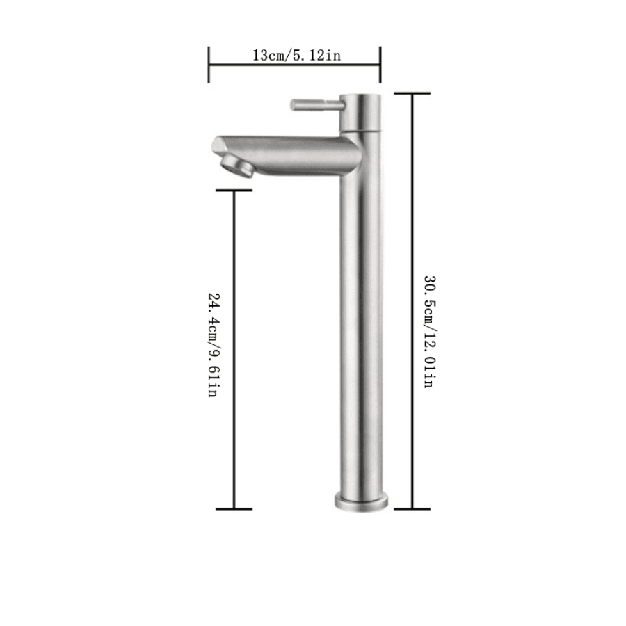 1 Pc Stainless Steel Waterfall Bathroom Faucet, High-Arc Single Handle Lavatory Tap, Corrosion Resistant Brushed Finish