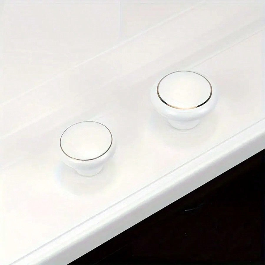 2Pcs Kitchen Cabinet Knobs And Pulls White