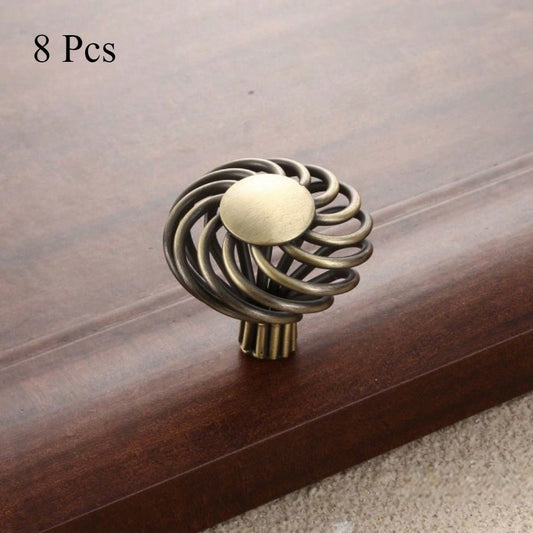 8 Package oval birdcage cabinet knobs, birdcage drawer handles, iron birdcage cabinet handles.