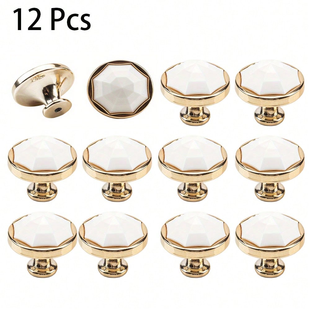 12 Pcs,Simple Fashion Plastic Duplex Single Hole Handle Cabinet Drawer Door Handle Office Bathroom Decorative Accessories