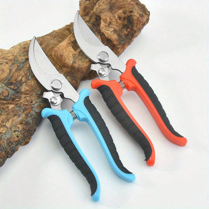 6 Pcs Gardening Scissors, Curved Sharp Stainless Steel Blade Garden Cutter Shears, For Cutting Flowers And Trimming Plants, Yard Tool For Florist, Rose, Herb, Hedge, Bonsai, And Fruit Picking