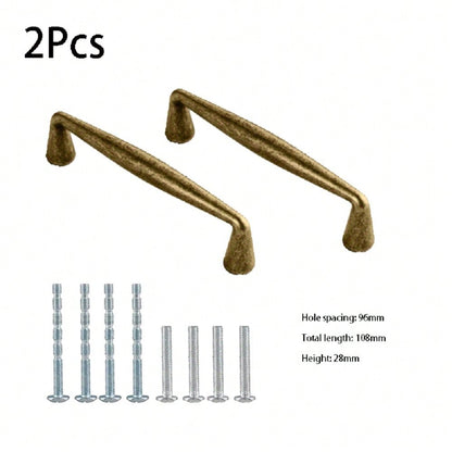 2 Pack Antique Brass Cabinet Pulls Kitchen Cabinet Handles Vintage Drawer Pulls Kitchen Handles For Cabinets Pulls Drawer Handle