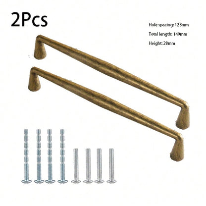 2 Pack Antique Brass Cabinet Pulls Kitchen Cabinet Handles Vintage Drawer Pulls Kitchen Handles For Cabinets Pulls Drawer Handle