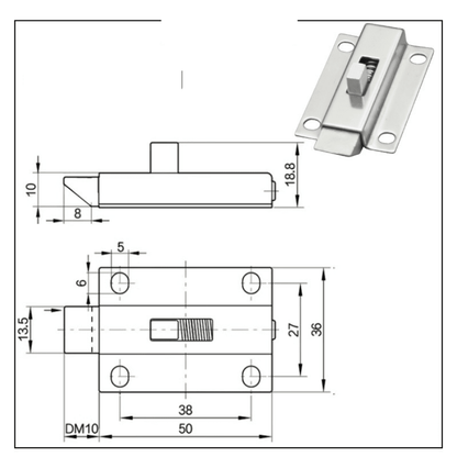 5Pcs Door Bolt Latch Stainless Steel Security Automatic Window Gate Spring Bounce Lock Hardware