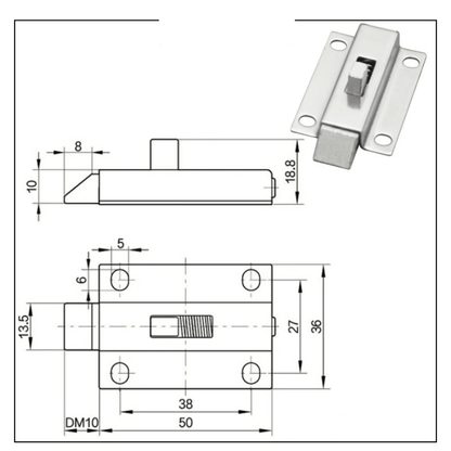 5Pcs Door Bolt Latch Stainless Steel Security Automatic Window Gate Spring Bounce Lock Hardware