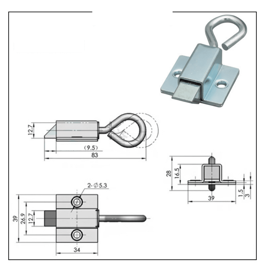 5Pcs Door Bolt Latch Stainless Steel Security Automatic Window Gate Spring Bounce Lock Hardware