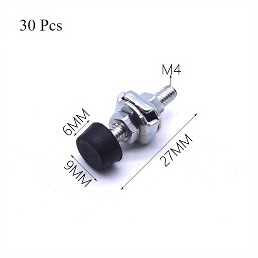 30Pcs Rubber Head Carbon Steel Toggle Clamps Toggle Clamp Screw Assembly With Rounded Spindle Tip Galvanized Surface