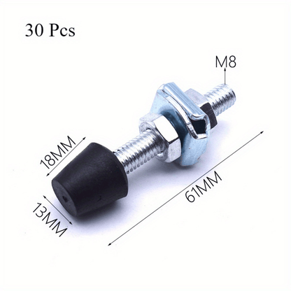 30Pcs Rubber Head Carbon Steel Toggle Clamps Toggle Clamp Screw Assembly With Rounded Spindle Tip Galvanized Surface