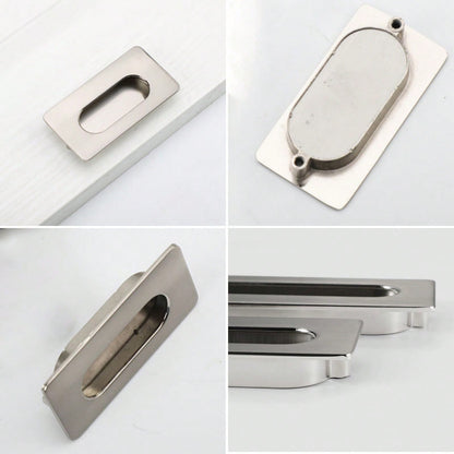 4 Pcs Recessed Sliding Door Handles Concealed Zinc Alloy Flat Sliding Door Pull Handles for Cupboard Wardrobe Drawers Embedded Brushed Flush Pull Handle Rectangular Handles 64mm