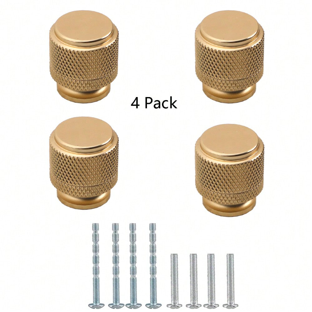 4 Pack Kitchen Cabinet Knobs Champagne Copper Knurled Cabinet Pulls Gold Drawer Knobs Kitchen Hardware Kitchen Handles for Cabinets Cupboard Knobs Drawer Knobs