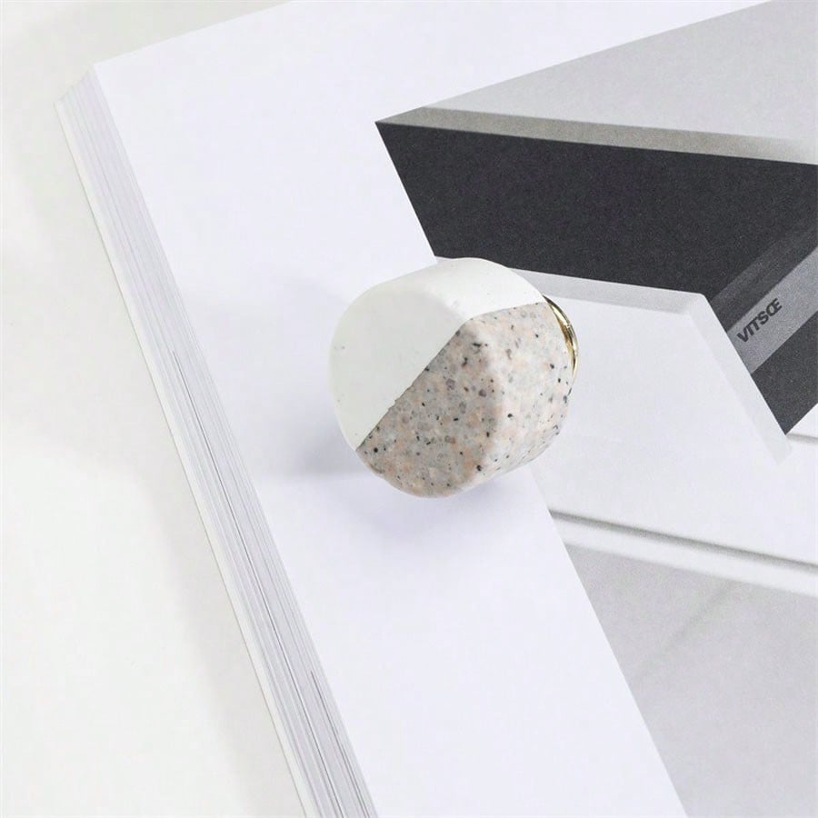 6 Pcs Modern colorful marble cabinet drawer handles, Scandinavian luxury aluminum dresser knobs