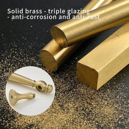 1 Pack Brushed Gold Cabinet Pulls, Single hole,5 Inch (128mm), 6.3 Inch (160mm),7.56Inch (192mm)Solid Brass Kitchen Cupboard Bathroom Dresser Handles, Furniture Hardware Drawer Pulls Cabinet Handles