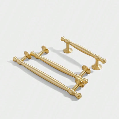 1 Pack Brushed Gold Cabinet Pulls, Single hole,3.78 Inch(96mm)5 Inch (128mm), 6.3 Inch (160mm),Solid Brass Kitchen Cupboard Bathroom Dresser Handles, Furniture Hardware Drawer Pulls Cabinet Handles