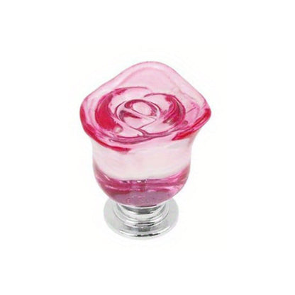 Rose Crystal Drawer Knobs, Vintage Cabinet Handles, Clear Furniture Knobs Pulls, Pink 10pcs Diameter 30mm.