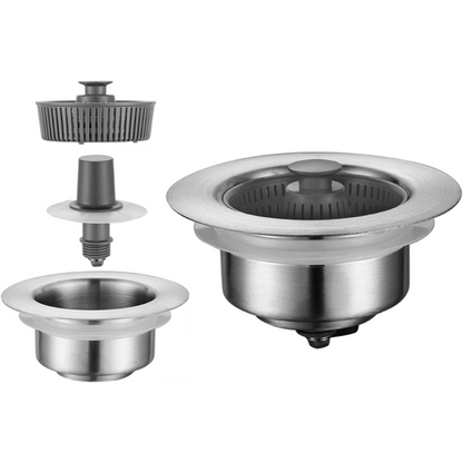 2 Pcs Stainless Steel Sink Drain Stopper And Filter Mesh Combo,Protect Your Kitchen Sink From Insects And Stench