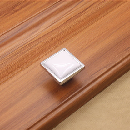 Vicki Brown 12 Pcs Square Ceramic Knobs For Cabinet Drawer Closet Furniture European Modern Simple Single Hole Shoe Cabinet Door Pull Handles Heart Shape