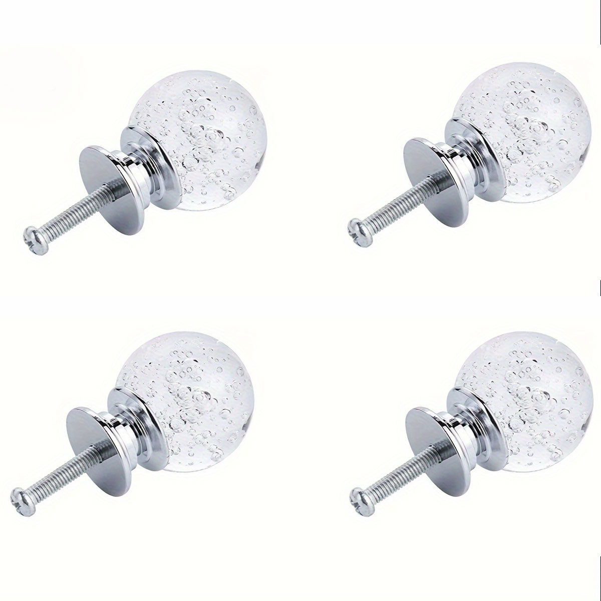 Foam Crystal Knobs, Round Dresser Drawer Pulls, Wardrobe Glass Shower Crystal Cabinet Handles, White 4Pcs 30mm Diameter. crystal knobs for drawers crystal knobs crystal knobs for drawers crystal knobs