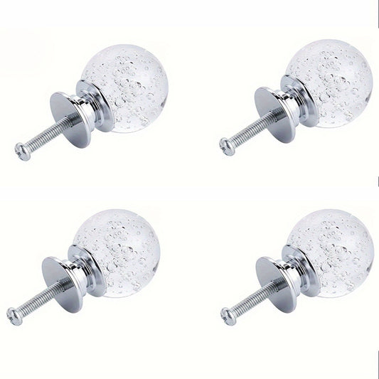 Foam Crystal Knobs, Round Dresser Drawer Pulls, Wardrobe Glass Shower Crystal Cabinet Handles, White 4Pcs 30mm Diameter. crystal knobs for drawers crystal knobs crystal knobs for drawers crystal knobs